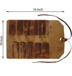 กระเป๋าม้วนเก็บเครื่องมือหนังสำหรับงานหนักสำหรับช่างไม้ผู้ที่ชื่นชอบงาน DIY หรูหราขนาดกะทัดรัดพับเก็บได้ความจุขนาดใหญ่ - Product Image 3