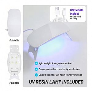 Resin Handmade Hand-painted Keychain Starter Kit DIY UV Crystal Clear Hard Epoxy LED <b>Lamp</b> Silicone Molds <b>Glitter</b> Foil Flowers - Product Image 2