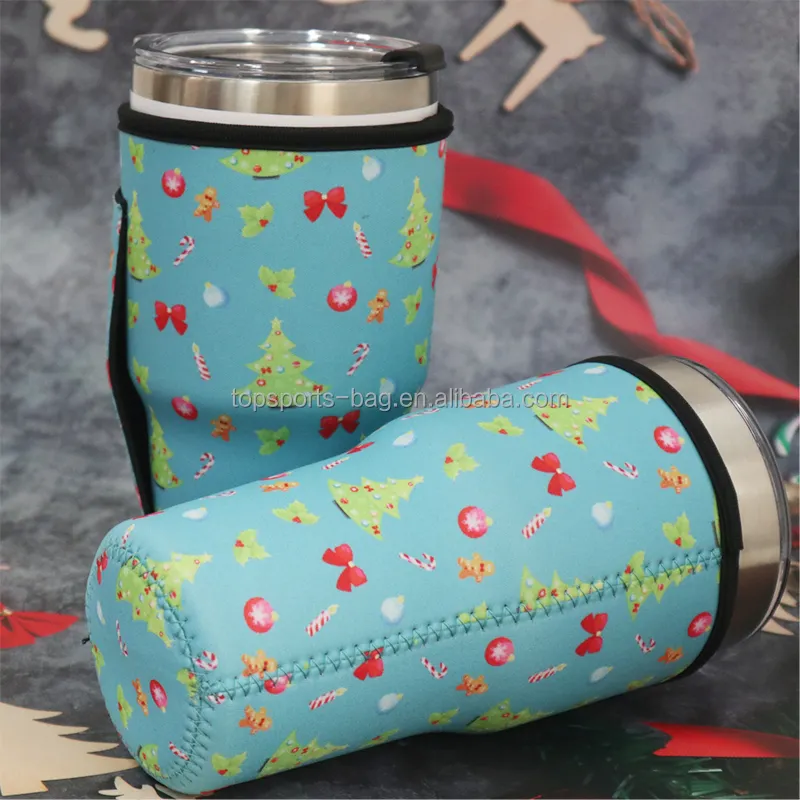 30 oz Neoprene Insulated Sleeves Space Cup Drinks Cover Holder with Handle for Cold Hot Tumbler Water Beverage