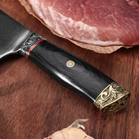 Ensemble de couteaux de cuisine en acier Damas de qualité supérieure, cœur VG10, 67 couches, couteau de chef japonais avec manche en bois noir, embout sculpté à la main, OEM