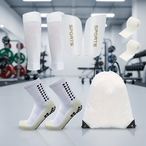 <span class=keywords><strong>Ensemble</strong></span> de football 5 pièces (tailles jeunes, adultes, enfants) pour <span class=keywords><strong>SHEIN</strong></span>, best-seller, chaussettes de football écologiques + manchons de jambe + protège-tibias - Product Image 4