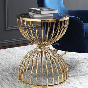 Table basse ronde contemporaine en pierre frittée noire, plateau en marbre, base en métal, table d'appoint pour la maison, le salon, le hall d'hôtel, meubles - Product Image 1