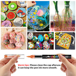 168 ऐक्रेलिक पेंट मार्कर्स, एक्रिलिक पेंट पेन, रॉक पेंटिंग के लिए ब्रश टिप, लकड़ी, कांच, पत्थर, कैनवास, सिरेमिक, कपड़े - Product Image 6