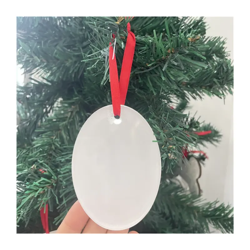 MDFSUB Acryl Weihnachtsschmuck Dekoration Weihnachtsbaum hängende Ornamente blanke Sublimations-Acrylausstattungen