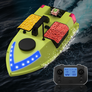 Barco <span class=keywords><strong>Cebador</strong></span> de Pesca Automático con GPS de 16 Posiciones, con 3 Contenedores de Cebo, Tira de Luces LED, Alcance Remoto de 400-500M para Pesca al Aire Libre - Product Image 1