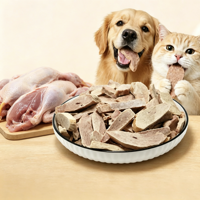 Nourriture lyophilisée pour chiens, tranches de canard 100% viande, récompense alimentaire pour chats, friandises pour animaux, emballage OEM, faible MOQ, personnalisation en usine