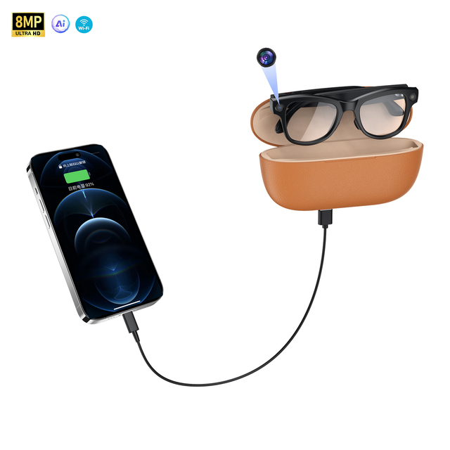 2025 M02 Ultra AI Smart Glasses 8MP Camera Image Recognition Ai Translation BT Voice Call Sunglasses 3600mah Charging Case