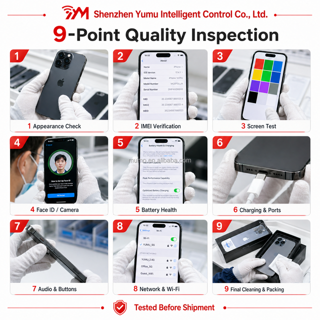 100 PCS Mobile Phones 15 Pro Refurbished Mobile Phone Clean IMEI No Carrier Lock Global Version Factory Tested Lots Export Stock
