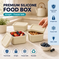 Boîte à lunch pliable en silicone pour l'organisation de la cuisine, boîte à bento en silicone hermétique, sans BPA, réutilisable