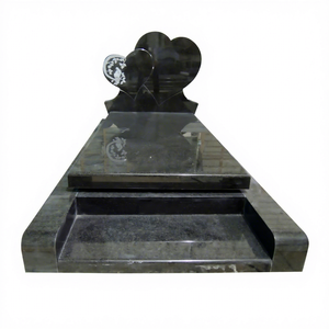 Pierre tombale en <span class=keywords><strong>granit</strong></span> noir de style européen avec sculpture de rose en forme de cœur, conception CAO pour la planification des cimetières - Product Image 4