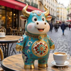 Di sản văn hóa phi vật thể sản phẩm sáng tạo cloisonne OX - Product Image 4