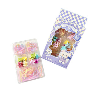 Sweet Elastic Rubber Band Hair <b>Clip</b> Set For Children Princess Series <b>Baby</b> Hair Accessories With Bow Geometric Cartoon Design - Product Image 5