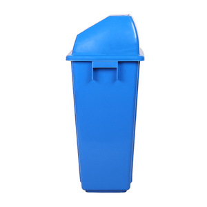 Cubo de Basura de Plástico de 60L, Rectangular, Azul, para Interiores y Exteriores, con Tapa Abatible - Product Image 3