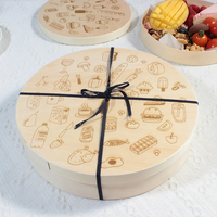 Boîte à fromage en bois de forme ronde, boîte alimentaire japonaise en bois
