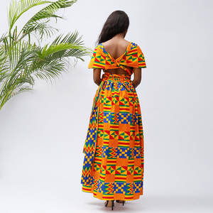Abito Maxi con stampa Kente africano alla moda Kente africano taglie forti - Product Image 3
