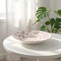 Service de table en céramique classique style floral, 18 pièces, 36 pièces, assiettes en porcelaine, soupières, acceptation de la personnalisation du design, du logo et de l'emballage