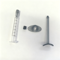 Seringue en verre Luer Lock de 3 ml de qualité supérieure, distributeur de liquide cosmétique avec bouchon en caoutchouc à double joint et tige de couleur personnalisable