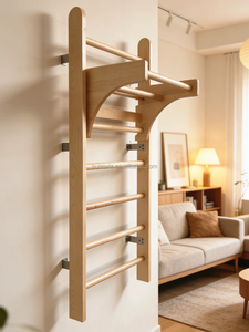 Barras de Pared Portátiles de Madera Maciza, Equipo de Gimnasio en Casa que Ahorra Espacio, Multifuncional para Terapia Física, Escalera Sueca F - Product Image 1