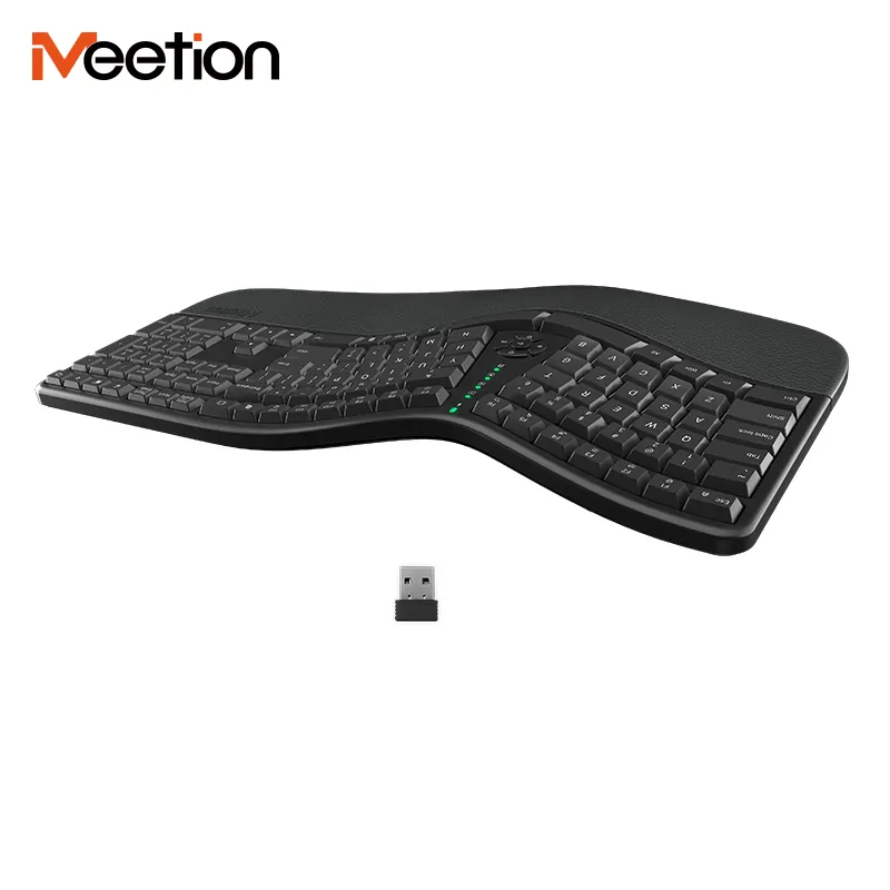 Meetion MT-DirectorW Type C Office Pc Low Profile Full Size 2.4G Wireless Wrist Rest Ergonomic Keyboard