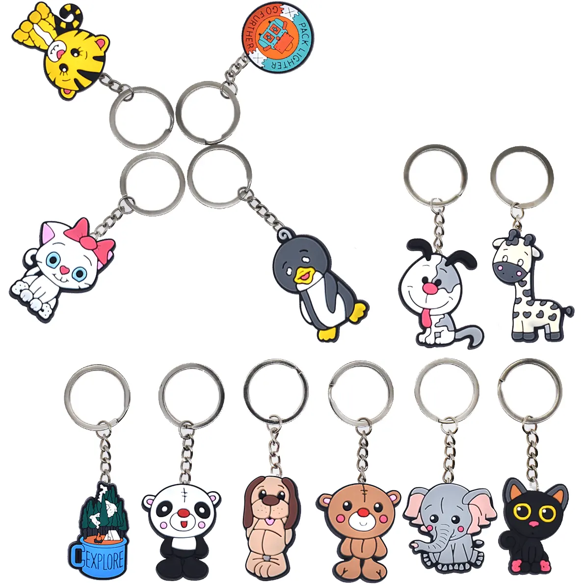 Venda quente 3d Cartoon Anime Kawaii Chaveiro De Borracha Personalizado 3d Chaveiro Personalizado Pvc Keychain Pvc Chaveiro Acessórios