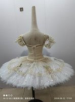 QIWU – jupe Tutu de Ballet professionnelle en Jacquard beige, costume pour filles et enfants de 6 à 16 ans/adultes, XS-XL, nouvelle collection