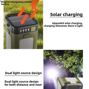 Lanterne de camping solaire à LED, lampe torche rechargeable, double source de lumière USB, portable, pliable, en aluminium, pour l'extérieur - Product Image 4