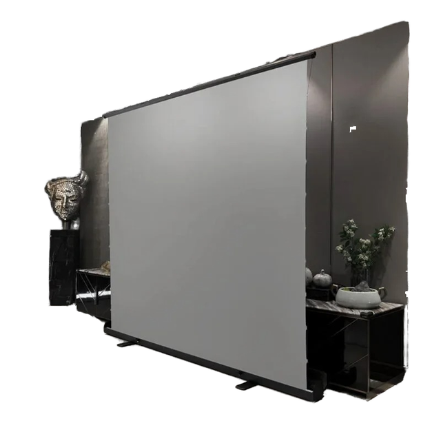 SHENGMU SL-01 72Inch Manual Foldable Portable Floor-Rising Projection Screen Black Crystal ALR Fabric 16:9 4:3 Aspect Ratio Home