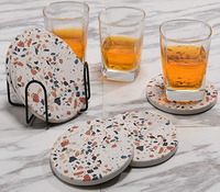 Ensemble de sous-verres en céramique imprimés, fabrication de plus de 10 ans, nouveaux sous-verres en pierre, tapis et supports pour boissons, impression personnalisée, taille ronde, pour la maison, sur mesure