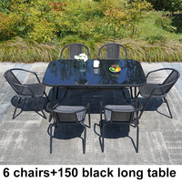 Ensemble table et chaises en métal et verre trempé moderne pour jardin, patio, parc, villa