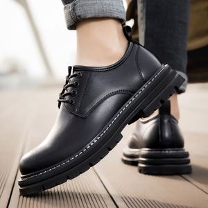 Botas de Hombre para Caminar, Otoño, Nuevas, de Cuero, Casuales, para Exteriores, Cómodas, Impermeables, con Suela Gruesa - Product Image 4