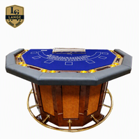 Table de jeu de luxe demi-ronde mini Blackjack, poker caribéen, baccarat