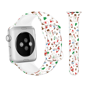 <span class=keywords><strong>Bracelet</strong></span> en silicone imprimé pour <span class=keywords><strong>Apple</strong></span> <span class=keywords><strong>Watch</strong></span> Ultra 49mm <span class=keywords><strong>Bracelet</strong></span> pour iWatch série 8 7 41 45mm 6 5 4 <span class=keywords><strong>se</strong></span> 3 40 44 42MM pour <span class=keywords><strong>bracelet</strong></span> de Noël - Product Image 1