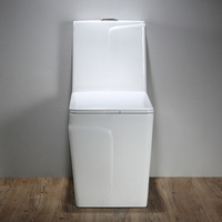 Vente chaude Moderne One Piece Sanitaire Toilette Siphonique Chasse D'aisance Commode avec Glacé WC Céramique P-Trap Drainage pour Salle De Bains