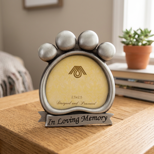 WHOLESALE DOG MINI DIE CAST ZINC ALLOY PLATED PEWTER 3"x3" PHOTO FRAME with Individual White <b>Box</b> Packaging for <b>MEMORY</b> - Product Image 3