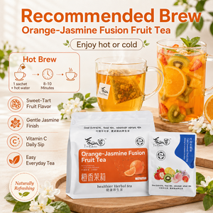 Thé aux fruits FD Fusion Orange <span class=keywords><strong>Jasmin</strong></span> avec cubes de kiwi, pêche et ananas lyophilisés - Product Image 4