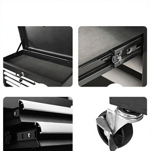 Carrito de Almacenamiento de Herramientas de Hierro con 7 Cajones, <span class=keywords><strong>Ruedas</strong></span> con Bloqueo, Cerradura con Llave, Longitud Personalizable OEM, Capacidad de Carga de 300 kg, para <span class=keywords><strong>Taller</strong></span> - Product Image 6