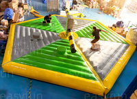 Easyfun Jeu gonflable personnalisé Wipeout avec barre de saut, installation facile, modèle Reactor Nuklear Smr, jeu de réacteur anti-meltdown pour location événementielle