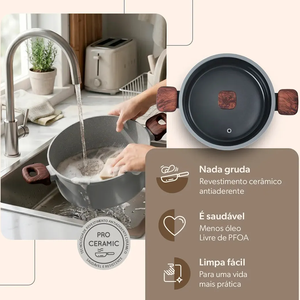 Offre Spéciale : Ensemble de 8 Ustensiles de Cuisine en Céramique Antiadhésifs avec Poignées en Bakélite et Couvercles en Verre Silicone Doux au Toucher - Product Image 4