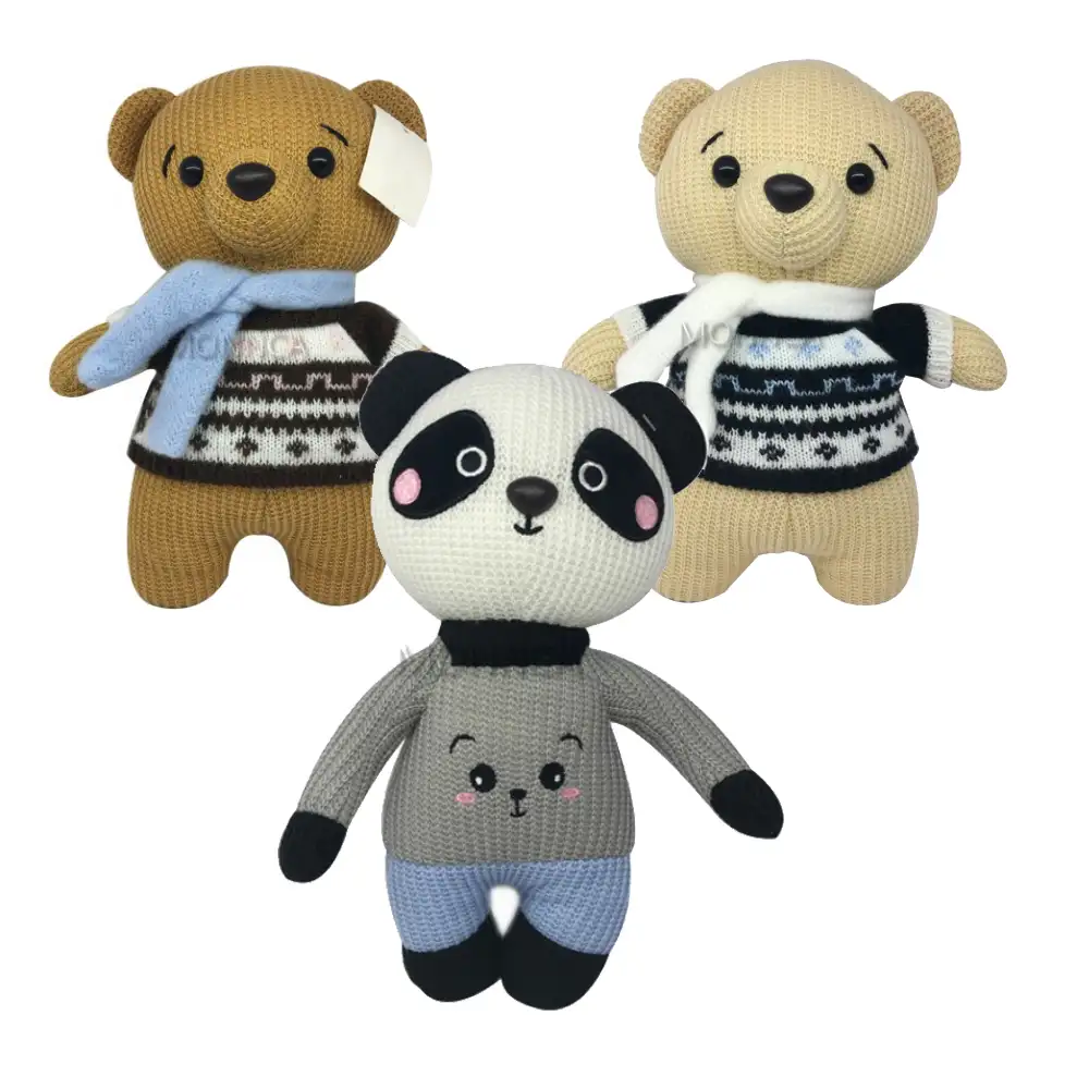 2021 doux Personnalisé Crochet Panda Amigurumi Jouets Tricoté Au Crochet Fait Main Poupée Amigurumi Tricot Animaux