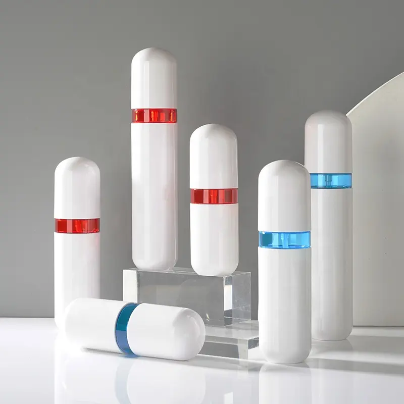 Unique Design 30ml 50ml 100ml Pet Spray Bottle White Capsule Pump Lotion Bottle Plastic Cosmetic Packaging Emulsion Bottle
