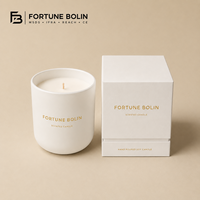 Bougie parfumée vintage avec logo personnalisé, étiquette privée, pot en céramique mat, bougies en cire de soja naturelle écologique