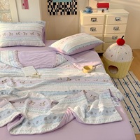 Nouvelle Couette Rafraîchissante d'Été à Petits Imprimés en Tissu Glacé, Rembourrage en Fibre Synthétique de Polyester, pour la Maison, les Dortoirs Étudiants et les Climatiseurs YIXUAN