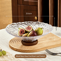 Plateau à fruits en verre multifonctionnel avec plateau de drainage pour la cuisine, le salon, le bureau à domicile, présentoir à bonbons, plat de service