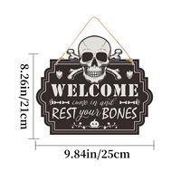 Plaques décoratives murales et de porte en bois pour Halloween, avec effet de sang coulant, avertissement d'horreur, accessoires pour maison hantée BS200