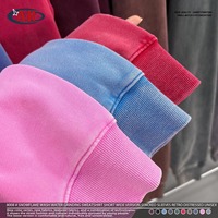 Sweat à capuche unisexe en gros 430 g/m² 100 % coton, effet délavé, coupe courte et carrée, manches superposées, style streetwear vintage