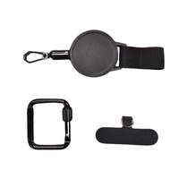 Porte-badge rétractable personnalisé avec logo, en métal, avec cordon en acier, mousquetons pour randonnée, porte-clés, pour étui de téléphone portable, promotionnel