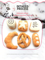 Mainan Boneka Kucing Bentuk Roti Krim Desain Menggemaskan dan Lucu, Bahan Ultra Lembut, Mainan Plush untuk Menggoda Kucing