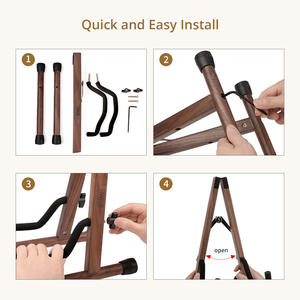 Supporto per chitarra MUSO pieghevole supporto in legno per chitarra classica - Product Image 6