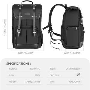 Sac à dos pour appareil photo <span class=keywords><strong>Neewer</strong></span>, sac à dos de photographie imperméable et durable avec housse de pluie pour appareil photo reflex numérique, objectif et accessoires - Product Image 4