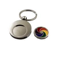 Porte-clés jeton de chariot de courses personnalisé en usine, cadeau créatif, pièce détachable en alliage de zinc avec peinture tendance